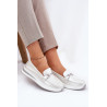 Odiniai Moteriški Mokasinai Su Dekoru D&A LR51-966 Sidabriniai | Mokasinai moterims | jai24.lt
