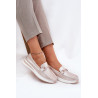 Odiniai Moteriški Mokasinai Su Dekoru D&A LR51-966 Sidabriniai | Mokasinai moterims | jai24.lt