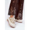 Moteriški Sneakers Ant Masyvios Platformos S.Barski BF51-101 Beige | Kedai | jai24.lt