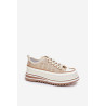 Moteriški Sneakers Ant Masyvios Platformos S.Barski BF51-101 Beige | Kedai | jai24.lt