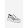 Odiniai Ažūriniai Sportiniai Batai Sneakers Ant Platformos Baltos S.Barski LR51-641 | Kedai | jai24.lt