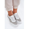 Odiniai Ažūriniai Sportiniai Batai Sneakers Ant Platformos Baltos S.Barski LR51-641 | Kedai | jai24.lt