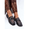Odiniai Lakoti Mokasinai Su Tinklu Juodi Vinceza 31931 | Mokasinai moterims | jai24.lt