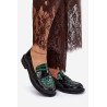 Lakuoti Oda Moteriški Mokasinai Vinceza 91125 Žalia-Juoda | Mokasinai moterims | jai24.lt