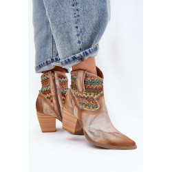 Odiniai Kaukazo Batai Su Kulnu Ir Dekoratyvine Pynimo Maciejka 06810-29 Daugiaspalvis 200684