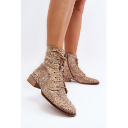 Odiniai Raštuoti Batai Su Plokščiu Kulnu Maciejka 06391-25 Bežiniai 200686