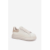 Odiniai Moteriški Sneakers Ant Platformos Beige GOE RR2N4004 | Kedai | jai24.lt