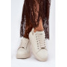 Odiniai Moteriški Sneakers Ant Platformos Beige GOE RR2N4004 | Kedai | jai24.lt