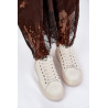 Odiniai Moteriški Sneakers Ant Platformos Beige GOE RR2N4004 | Kedai | jai24.lt