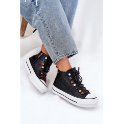 Odiniai Aukšti Sportbačiai Moterims GOE RR2N4101 Juodi 200692