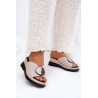 Moteriški Odiniai Sandalai Su Papuošimu Bežiniai S.Barski LR51-662 | Šlepetės | jai24.lt
