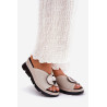 Moteriški Odiniai Sandalai Su Papuošimu Bežiniai S.Barski LR51-662 | Šlepetės | jai24.lt