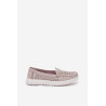 Odiniai Moteriški Mokasinai Su Dviejų Spalvų Raštu Vinceza 88028 Balti | Mokasinai moterims | jai24.lt