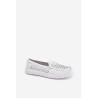 Odiniai Moteriški Mokasinai Su Dviejų Spalvų Raštu Vinceza 88028 Balti | Mokasinai moterims | jai24.lt