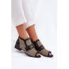 Odiniai Moteriški Batai Su Atvirais Pirštais Maciejka Juodai-Bežiniai 06934-39/00-1 | Auliniai batai moterims | jai24.lt