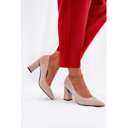 Elegantiški Batai Su Kulnu Rožinės Vinceza 62223 Béžiniai 200764