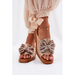 Moteriški Platforminiai Sandalai Su Lanku Auksiniai Moonzella 200769