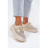 Suede Moteriški Pusbačiai Platformoje Artiker 56C2108 Bežiniai-Auksiniai | Pavasariniai batai | jai24.lt