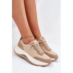 Moteriški zomšiniai sportbačiai ant platformos Big Star RR274A345 HI-POLY SYSTEM Tamsiai smėliniai 200789