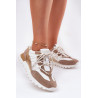 Odiniai Pusbačiai Sneakers Moterims Artiker 56C1738 Bežiniai-Auksiniai | Pavasariniai batai | jai24.lt