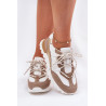 Odiniai Pusbačiai Sneakers Moterims Artiker 56C1738 Bežiniai-Auksiniai | Pavasariniai batai | jai24.lt