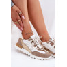 Odiniai Pusbačiai Sneakers Moterims Artiker 56C1738 Bežiniai-Auksiniai | Pavasariniai batai | jai24.lt