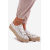 Raštuoti Moteriški Sportbačiai Ant Platformos Su Nėriniais Lee Cooper LCW-25-08-3648L Baltas-Auksinis | Kedai | jai24.lt