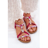 Moteriški Plokšti Sandalai Su Pinti Dirželiais Ir Spaustukais Artiker Fuksija 56C1314 | Sandalai moterims | jai24.lt