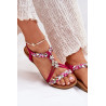 Moteriški Plokšti Sandalai Su Pinti Dirželiais Ir Spaustukais Artiker Fuksija 56C1314 | Sandalai moterims | jai24.lt