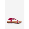 Moteriški Plokšti Sandalai Su Pinti Dirželiais Ir Spaustukais Artiker Fuksija 56C1314 | Sandalai moterims | jai24.lt