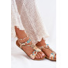 Moteriški Lygūs Sandalai Su Pintomis Diržais Ir Dekoracija Artiker 56C1316 Auksiniai | Sandalai moterims | jai24.lt