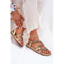 Moteriški Sandalai Su Dekoracija Gyvatė Eko Oda Artiker 56C1362 Auksiniai 200810