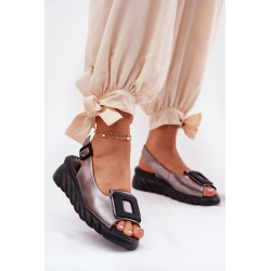 Moteriški odiniai platforminiai sandalai su dekoracija Artiker 56C2158 grafitas 200812