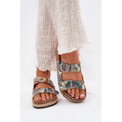 Raštuoti Moteriški Šlepetės Ant Korko Platformos Su Sagtimis Lee Cooper LCW-25-35-3483L Daugiaspalvės 200845