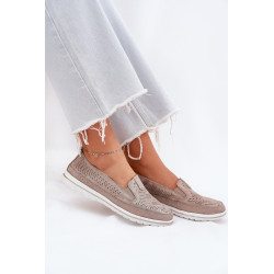 Suede Slip-on Batai Beige-Gold Inez 200861