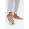 Suede Slip-on Batai Beige-Gold Inez | Pavasariniai batai | jai24.lt