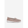 Suede Slip-on Batai Beige-Gold Inez | Pavasariniai batai | jai24.lt