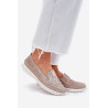 Suede Slip-on Batai Beige-Gold Inez | Pavasariniai batai | jai24.lt