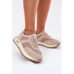 Suede Sneakers Ant Platformos Moterims Big Star RR274897 HI-POLY SYSTEM Bežinė 200868