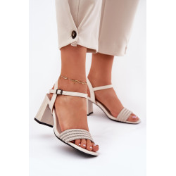 Moteriški Sandalai Ant Kulno Su Cirkoniais Ir Pintinė Bežiniai Vinceza 62228 200900