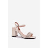 Moteriški Sandalai Ant Kulno Su Cirkoniais Ir Pintinė Bežiniai Vinceza 62228 | Sandalai moterims | jai24.lt