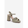 Moteriški Odiniai Basutės Su Kulnu Vinceza 77110 Smėlinės | Sandalai moterims | jai24.lt