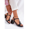 Odiniai Lakuoti Moteriški Batai Su Kulnu Ir Dekoracija Vinceza 91134 Bežiniai | Sandalai moterims | jai24.lt