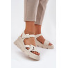 Moteriški Odiniai Pleištiniai Sandalai Artiker 54C1624 Kreminiai | Sandalai moterims | jai24.lt