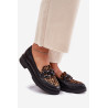 Odiniai Mokasinai Su Dekoru Ir Leopardu Juodi Laura Messi 2965 | Mokasinai moterims | jai24.lt