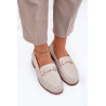 Odiniai Moteriški Mokasinai Su Dekoru Ant Lygios Pakulnės S.Barski LR51-594 Sidabriniai | Mokasinai moterims | jai24.lt