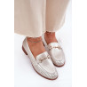 Odiniai Moteriški Mokasinai Su Dekoru Ant Lygios Pakulnės S.Barski LR51-594 Sidabriniai | Mokasinai moterims | jai24.lt