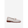 Odiniai Moteriški Mokasinai Su Dekoru Ant Lygios Pakulnės S.Barski LR51-594 Sidabriniai | Mokasinai moterims | jai24.lt