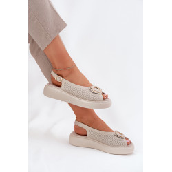 Moteriški Odiniai Sandalai Su Dekoru S.Barski LR51-786 Bežiniai 200945