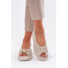 Moteriški Odiniai Sandalai Su Dekoru S.Barski LR51-786 Bežiniai | Sandalai moterims | jai24.lt